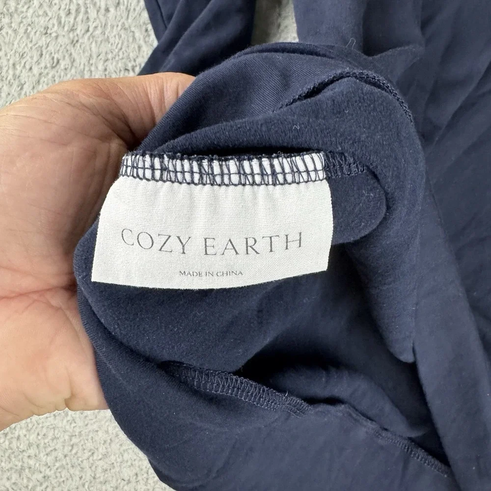 Cozy Earth Hoodie Mens XL Blue Ultra Soft Pullover Bamboo